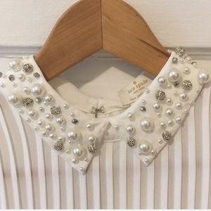 Kate Spade pearl and sparkle collar blouse